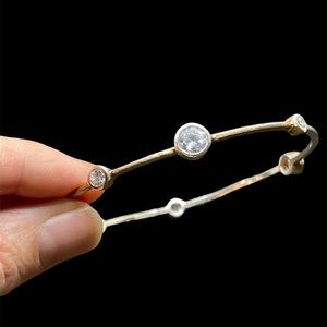 Brushed gold / silver bangle bracelet